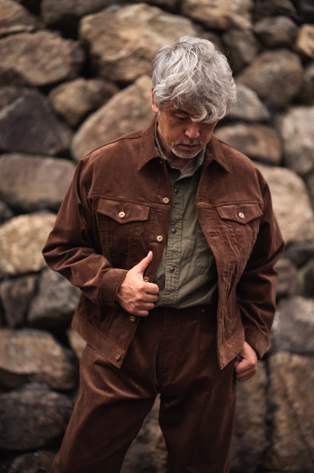 Trucker Jacket Pocket Corduroy brown – BONCOURA Official